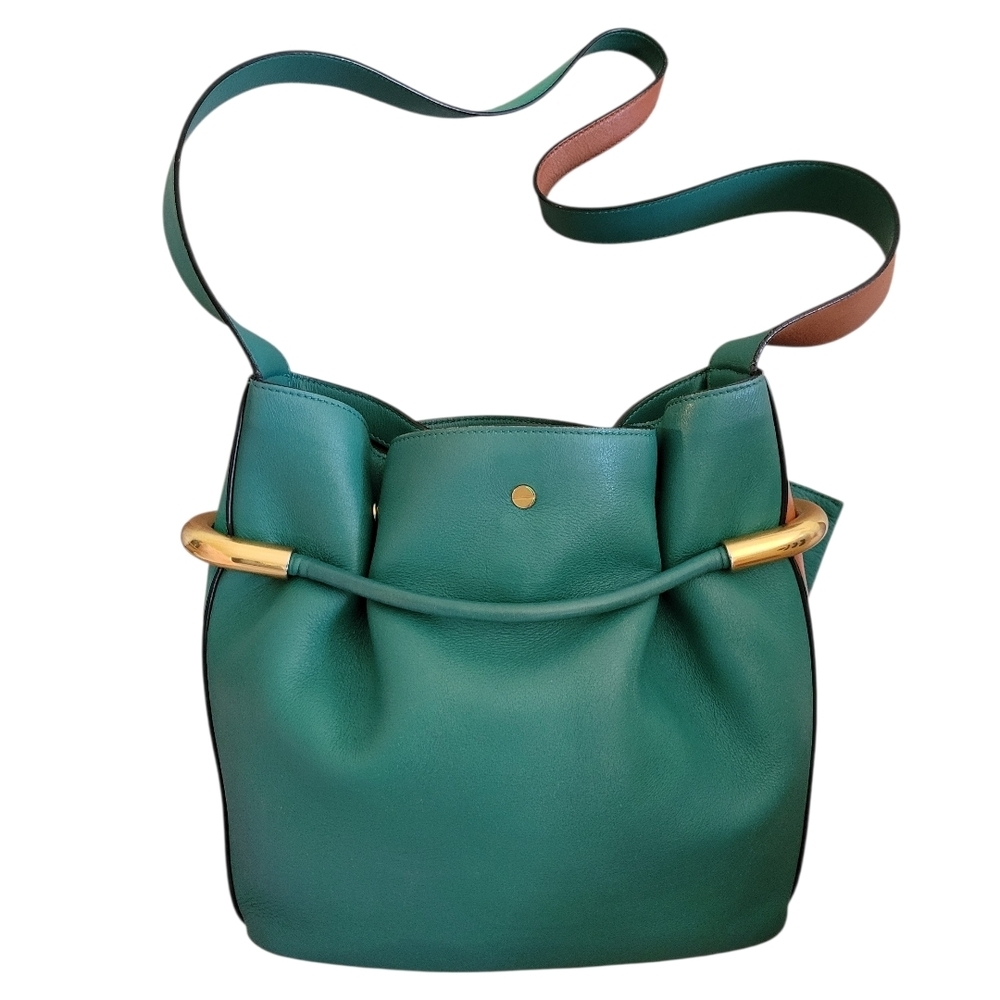 CHLOE Emma Green Leather Bucket Bag - Picture 3 of 14